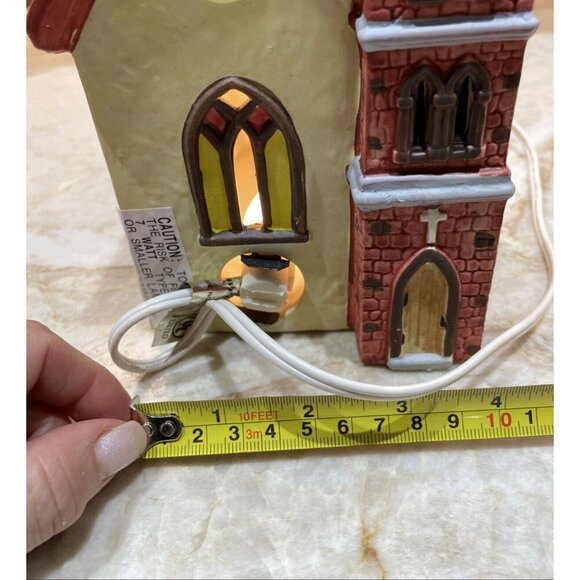 Vintage Dickensville Porcelain Lighted House Church NOMA Christmas Village 1994 - Picture 14 of 14